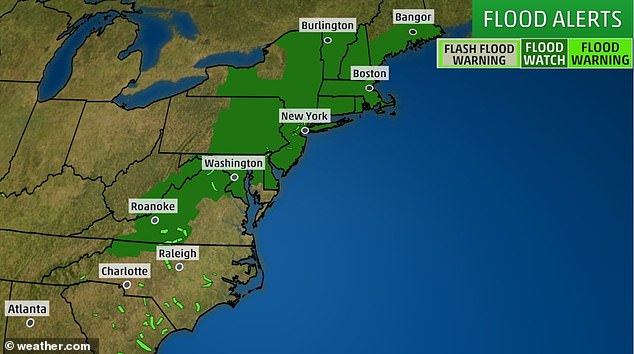 The Northeast will experience heavy rain and flooding this pre-holiday weekend