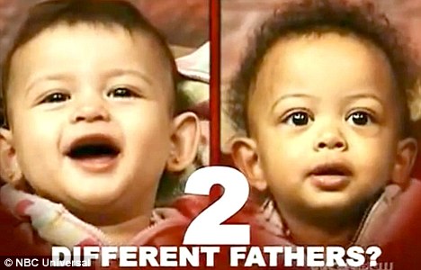 Twins: Jayla, left and Julius, who have two different fathers making them half brothers