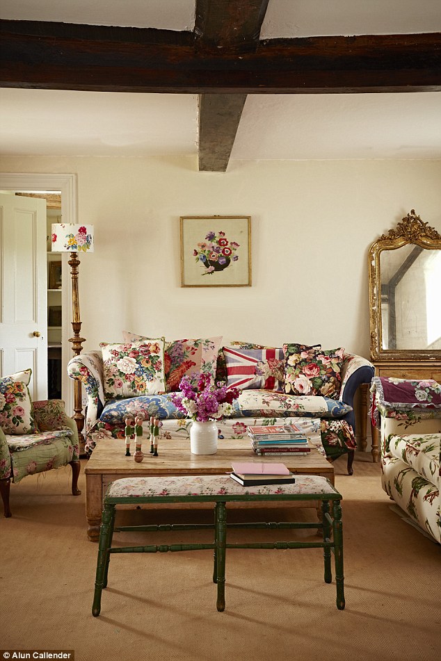 Sarah reupholstered the sofa in a patchwork of fabrics, adding the layers as and when she found them. Sarah loves Lucinda Chambers’ Jubilee cushion (find it at therugcompany.com) so made her own version from a vintage Union Jack flag. The coffee table is a cut-down pine table bought in a Brixton junk shop. The bench was an Ebay find; Swoon Editions sells a similar style. For a French antique mirror, head to The Vintage Trader (thevintagetrader.co.uk)