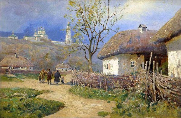 Свята українського народу. Українські народні традиції. Осінній цикл свят.14 жовтня - свято Покрови Пресвятої Богородиці. Про народні традиції за книгами Олекси Воропая та Василя Скуратівського. Сергій Васильківський. Полтавщина. Тихий вечір, 1898