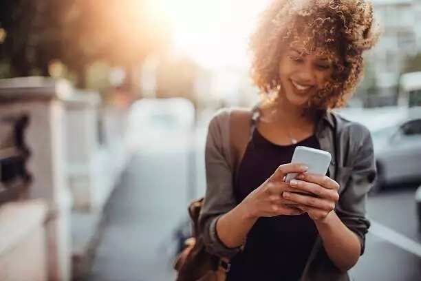 A girl with a phone