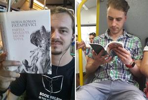 Чтение книги в метро